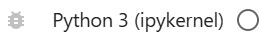 Jupyter Notebook header showing the active kernel 'Python 3 (ipykernel)' with a grey bug icon next to it, illustrating that debugging is available for the kernel.